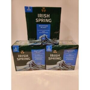Irish Spring Moisture Blast, Moisturizing Bar Soap, 3.7 Ounce, 3 pks = 9 Bars